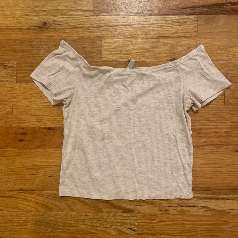 Ribbed off the shoulder crop top